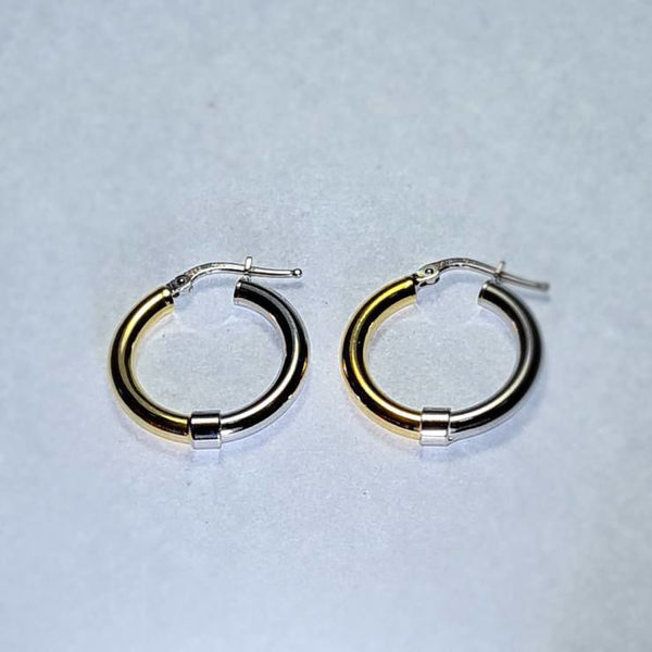 Picture of Two tone silver loop earring